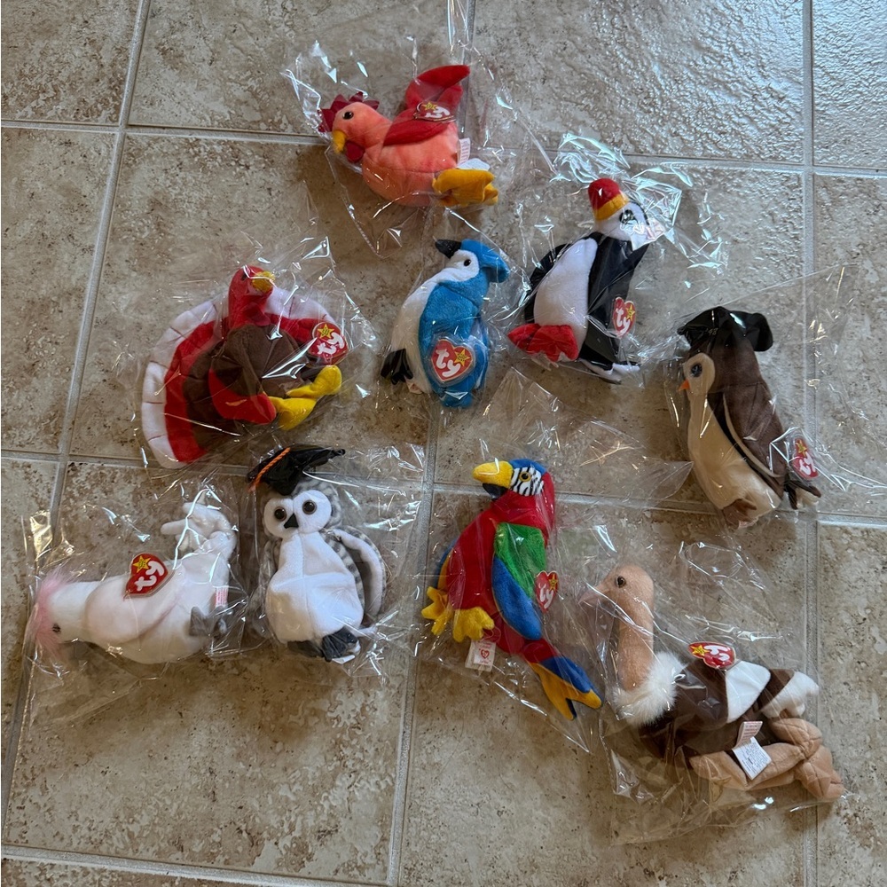 Ty Beanie Bird Toy Set of 9